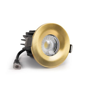 Brushed Brass 10W LED Downlight - Warm & Cool White - Dimmable IP65 - SE Home