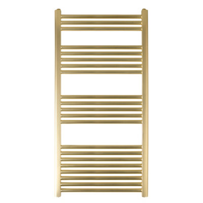 Brushed Brass 1200 x 600mm Towel Radiator Ladder Rail Bathroom Luxury