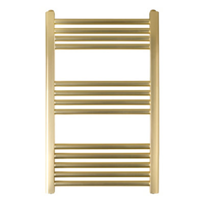 Brushed Brass 800 x 500mm Towel Radiator Ladder Rail Bathroom Luxury