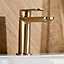 Brushed Brass Basin & Bath Filler Tap Including Bath Waste