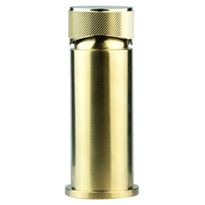 Brushed Brass Basin Tap Peg Lever Knurled Design Handle Luxury