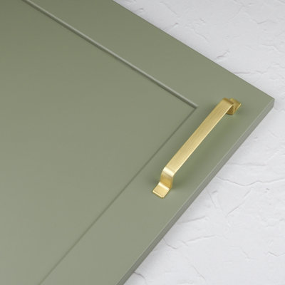 Brushed Brass Gold Cupboard 128mm Handle Strap Design Cabinet Door Drawer Bedroom Bathroom Wardrobe Furniture