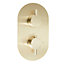 Brushed Brass Round Concealed Thermostatic Shower Valve Rainfall Set