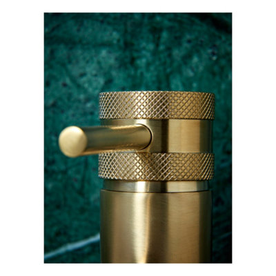 Brushed Brass Tall Basin Tap  Single Lever Mixer Modern Premium