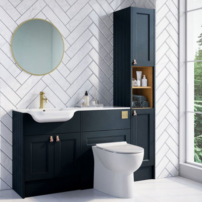 Brushed Brass Toilet Concealed Cable Cistern WC Toilet Push Button ...