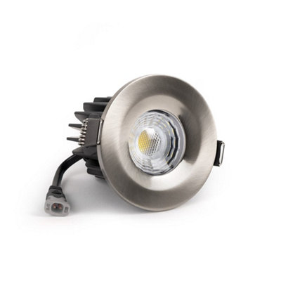 Brushed Chrome 10W LED Downlight - Warm & Cool White - Dimmable IP65 - SE Home