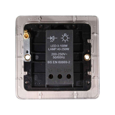 Brushed Chrome LED Dimmer Switch - Single Gang