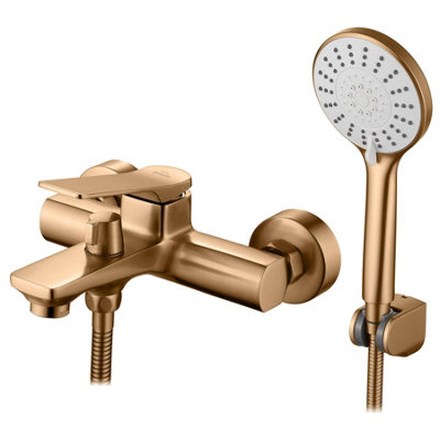 Brushed Copper Bath Bathroom Tap Wall Mounted Faucet Mixer Single Lever Price Comparisons | Compare The Build