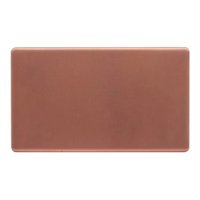 Brushed Copper Screwless Plate Double Blank Plates - SE Home