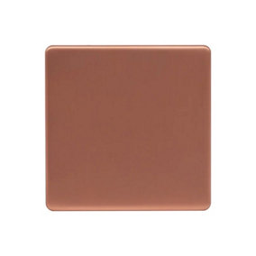 Brushed Copper Screwless Plate Single Blank Plates - SE Home
