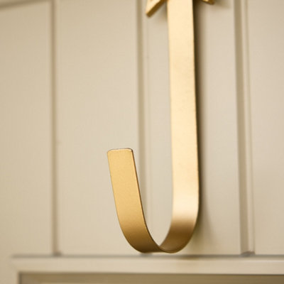 Brushed Gold Star Over Door Christmas Decoration Wreath Hanger Hook - 4
