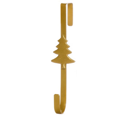 Brushed Gold Tree Over Door Christmas Wreath Hanger Hook