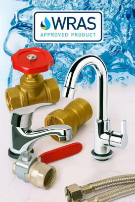 Brushed Nickel Bath Tap Pair - Traditional Crosshead Design - Durable Brass Construction for Hot & Cold