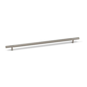 Brushed Nickel Cabinet Knurled 320mm Centred Handle