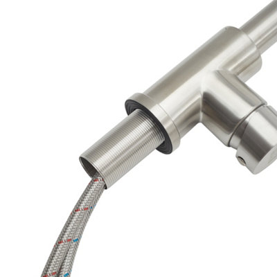 Brushed Nickel Commercial Swivel Pull out Kitchen Tap Mixer Tap Faucet