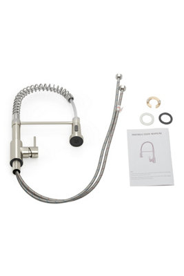 Brushed Nickel Commercial Swivel Pull out Kitchen Tap Mixer Tap Faucet