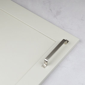 Brushed Nickel Cupboard Handle 128mm Strap Design Kitchen Cabinet Door Drawer Pull Bedroom Bathroom Wardrobe Furniture Replacement