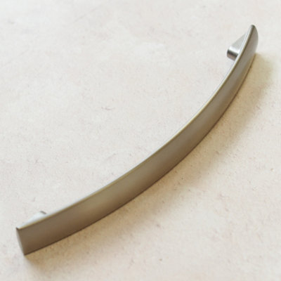 Brushed Nickel Kitchen Cabinet Bow Handle 160mm Bathroom Bedroom Door Drawer Cupboard Wardrobe Furniture Pull Grey Silver