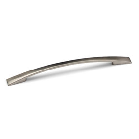 Brushed Nickel Kitchen Cabinet Curved Bow Handle 160mm Hole Centres