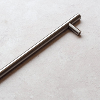 Brushed Nickel Kitchen Cabinet Long Round T Bar Handles 177mm Wardrobe Door Cupboard Drawer Pull Bedroom Bathroom Furniture