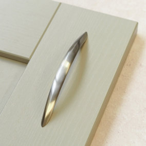 Brushed Nickel Modern Slim Kitchen Cabinet Bow Handle 128mm Door Drawer Pull Furniture Bathroom Wardrobe