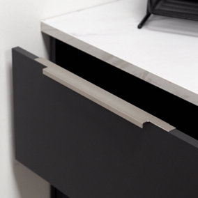 Brushed Nickel Trim Profile Screw Fix Handles 1196mm Kitchen Top Door Edge Mounted Drawer Office Cupboard Wardrobe Modern Lip