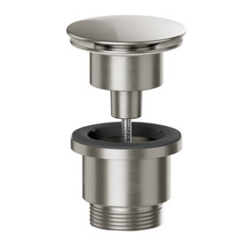 Brushed Nickel Universal Basin Waste Suitable For Basins With or Without Overflow Solid Metal Leak Free