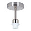Brushed Satin Nickel Ceiling Light Fitting for Industrial Style Light Bulbs