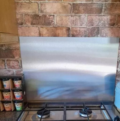Brushed Satin Stainless Steel Splashback Cooker Kitchen Hob Splash Back Plate 300 x 500 mm - 4