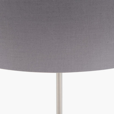 Brushed Silver and Steel Grey Floor Lamp