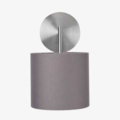 Brushed Silver and  Steel Grey Wall Light