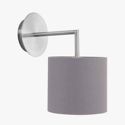 Brushed Silver and  Steel Grey Wall Light