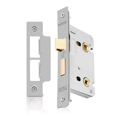 Brushed Silver Bathroom Lock 65mm