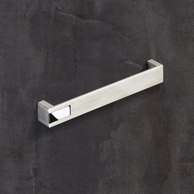 Brushed Stainless Steel Kitchen Cabinet Handle Chrome Detail Door ...