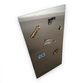 Brushed Stainless Steel Magnetic Notice Memo Board - Screw on Display (600 x 1000mm)