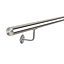Brushed Stainless Steel Rounded Stair Handrail Kit with Wall Handrail Bracket L 250 cm