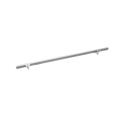 Brushed Stainless Steel Rounded Stair Handrail Kit with Wall Handrail Bracket L 300 cm