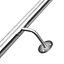 Brushed Stainless Steel Rounded Wall Stair Handrail Kits Wall Mounted Step Stair Railing Banister with Handrail Bracket L 220 cm
