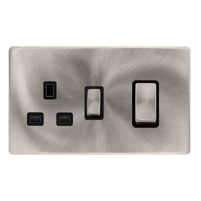 Brushed Steel Screwless Plate Cooker Control Ingot 45A With 13A ...