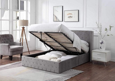 Velvet button on sale bed frame