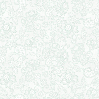 Brussels Lace Wallpaper in Mint