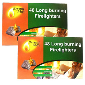 Bryant & May 48 Long Burning Firelighters - 2 Pack