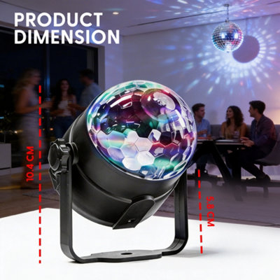 Bryte Disco Ball Party Light 7 Colour Modes Full Rotating USB RGB LED ...