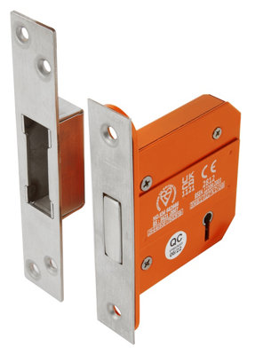 BS 5 Lever 78mm Mortice Deadlock (57mm Backset), 1mm Intumescent Hardware Protection Included