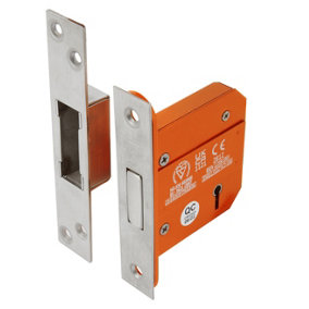 BS 5 Lever 78mm Mortice Deadlock (57mm Backset), 1mm Intumescent Hardware Protection Included