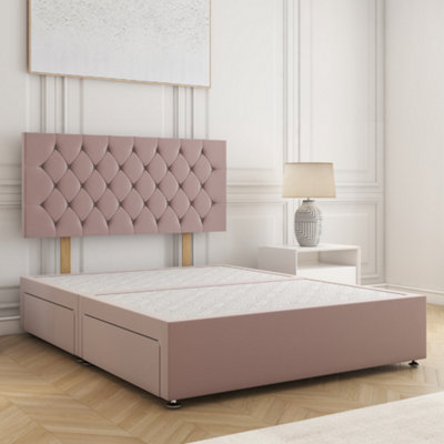 Bed Centre Ziggy Pink Plush Memory Foam Divan Bed With Mattress
