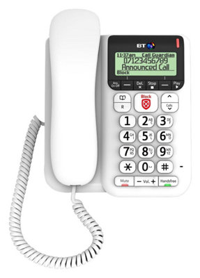 BT Decor 2600 Advanced Call Blocker Corded Telephone, White