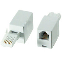 BT Plug to RJ11 Female Socket Crossover Cross Adapter Fax Modem Router Phone