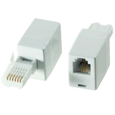 6 Pin BT Plug to RJ11 Female Socket Converter Adapter Fax Modem