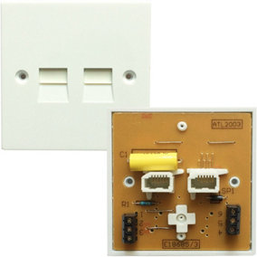 BT Telephone Dual Port PSTN Master Socket Screw Terminal Wall Adapter Plate 5/4A
